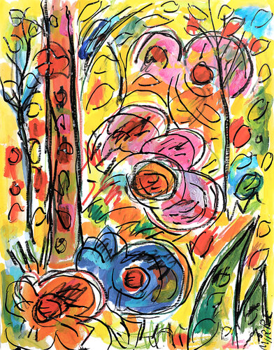 Jardin lyrique by Jean Mirre, Painting for Sale on Singulart