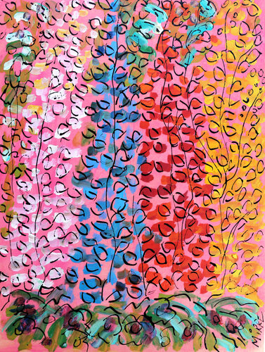 Lupins by Jean Mirre, Painting for Sale on Singulart