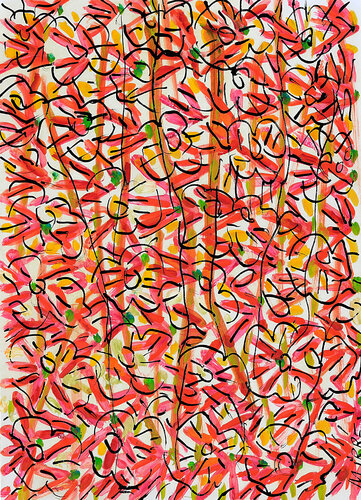 Jardin rose by Jean Mirre, Painting for Sale on Singulart