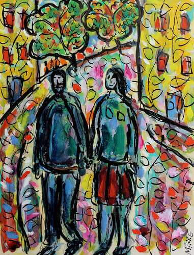 Urban love by Jean Mirre, Painting for Sale on Singulart