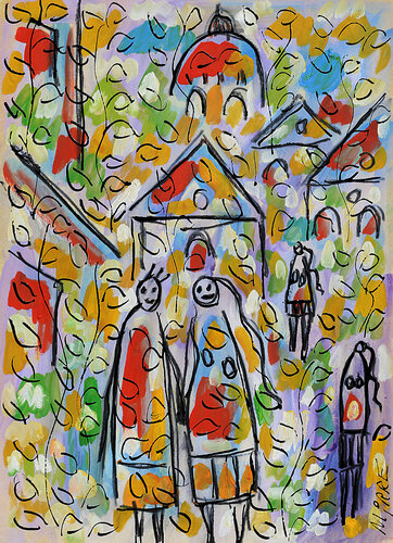 Amour naïf van Jean Mirre, Schilderij te koop op Singulart