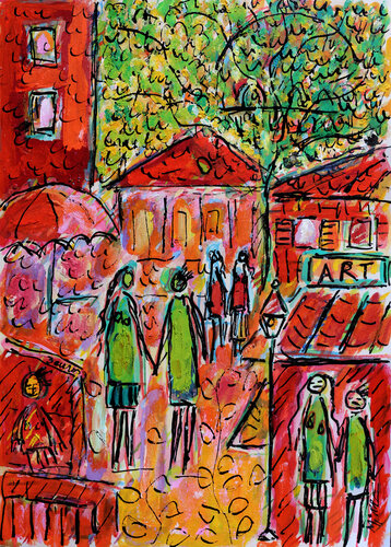 Green couple van Jean Mirre, Schilderij te koop op Singulart