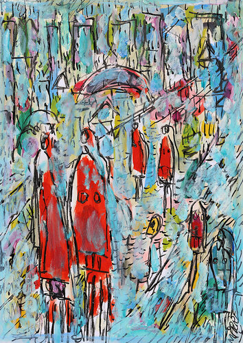 Pont sous la pluie van Jean Mirre, Schilderij te koop op Singulart