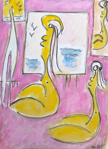 Mermaid's school di Jean Mirre, Pittura in vendita su Singulart
