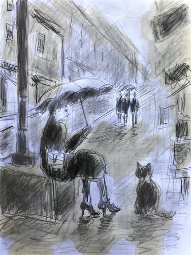 Jour de pluie di Jean Mirre, Pittura in vendita su Singulart