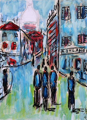 Gens de septembre by Jean Mirre, Painting for Sale on Singulart