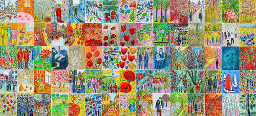 Triptyque Caliente van Jean Mirre, Schilderij te koop op Singulart