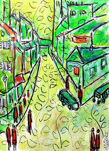 Coin de rue par Jean Mirre, Peinture en vente sur Singulart