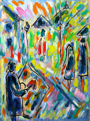 Peintre à Montmartre van Jean Mirre, Schilderij te koop op Singulart
