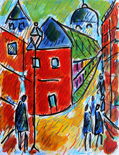 Consulat rouge by Jean Mirre, Painting for Sale on Singulart