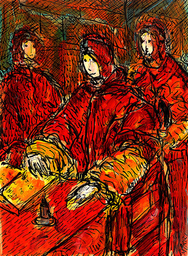 Tintin au Vatican van Jean Mirre, Schilderij te koop op Singulart