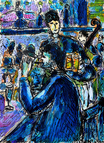 La serveuse de bocks d'après Manet by Jean Mirre, Painting for Sale on Singulart