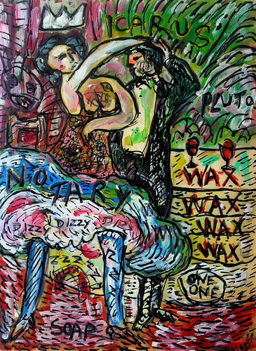 Notary Wax Wax ( d'après Basquiat et Kirchner) by Jean Mirre, Painting for Sale on Singulart
