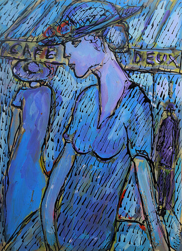 Café Deux par Jean Mirre, Peinture en vente sur Singulart