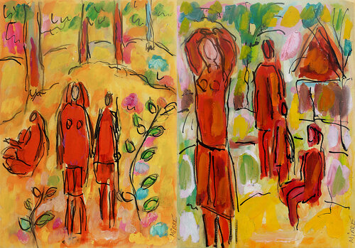 Famille unie en temps de paix par Jean Mirre, Peinture en vente sur Singulart