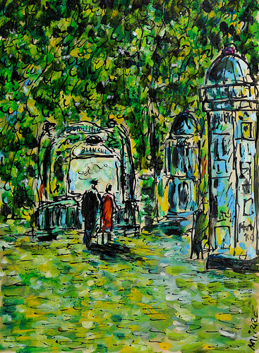 Métro Blanche, la nuit de Jean Mirre, Pintura a la venta en Singulart