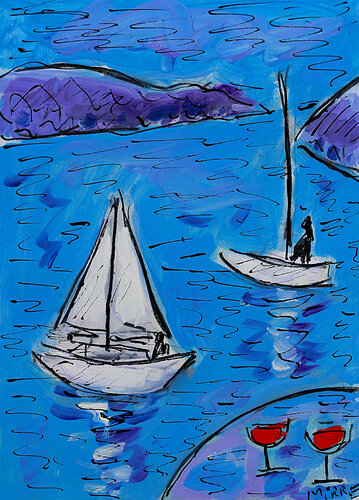 Ballons et voiles von Jean Mirre, Malerei kaufen auf Singulart