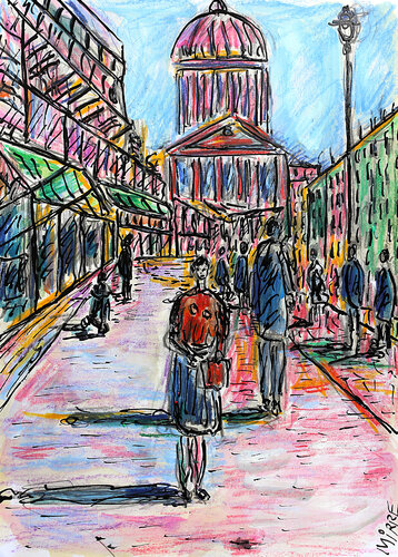 Panthéon et gens par Jean Mirre, Peinture en vente sur Singulart