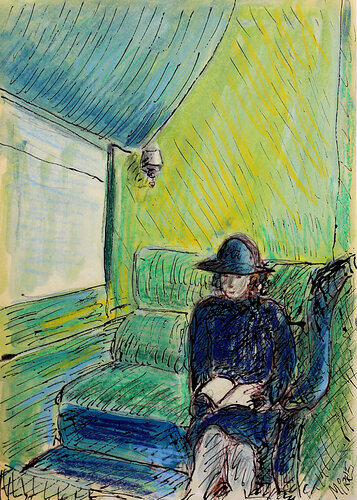 Compartiment C d'après Hopper van Jean Mirre, Schilderij te koop op Singulart