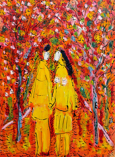 Pierrot et Colombine de Jean Mirre, Pintura a la venta en Singulart