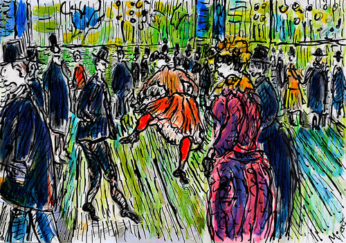 Folies Bergères d'après Toulouse-Lautrec par Jean Mirre, Peinture en vente sur Singulart