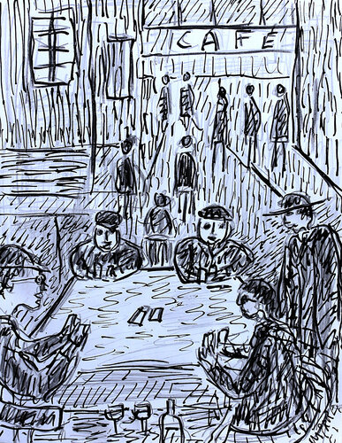 Jeu de cartes by Jean Mirre, Painting for Sale on Singulart