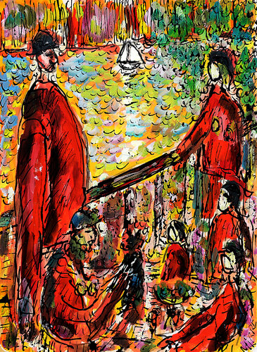 Lunch des canotiers d'après Renoir par Jean Mirre, Peinture en vente sur Singulart