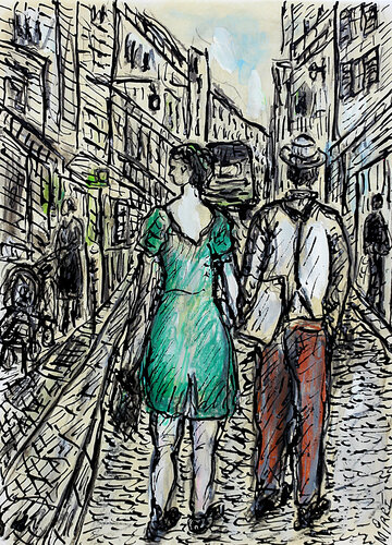 Rue des Francs-Bourgeois von Jean Mirre, Malerei kaufen auf Singulart