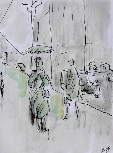 Parapluie par Jean Mirre, Peinture en vente sur Singulart