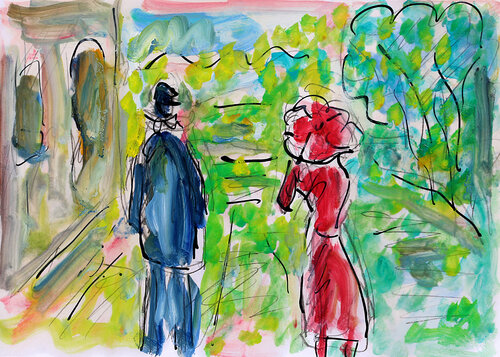 Ombrelle d'après Caillebotte Jean Mirre