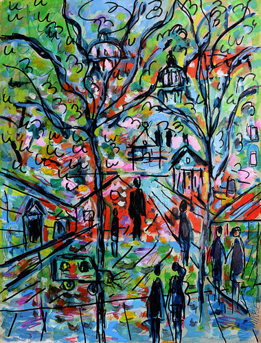 Platanes par Jean Mirre, Peinture en vente sur Singulart