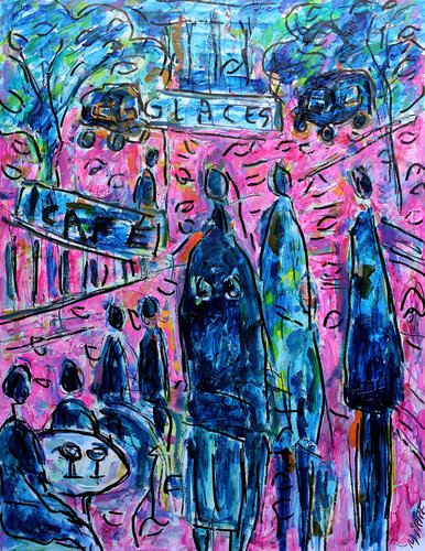 Glaces au café par Jean Mirre, Peinture en vente sur Singulart