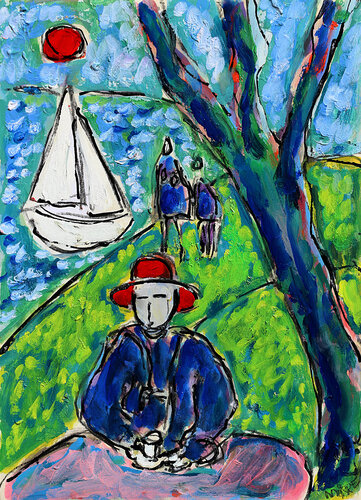 Café et souvenirs van Jean Mirre, Schilderij te koop op Singulart