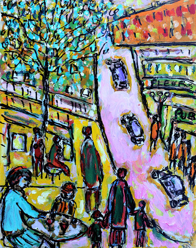 Pub fleuri van Jean Mirre, Schilderij te koop op Singulart