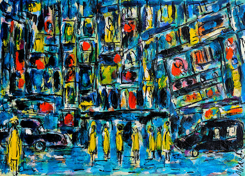 NIGHT IN MANHATTAN von Jean Mirre, Werk auf Papier kaufen auf Singulart