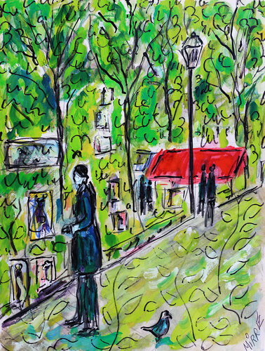 Montmartre, Place du Tertre par Jean Mirre, Peinture en vente sur Singulart