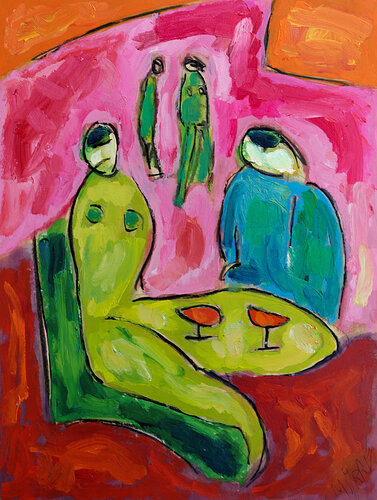 L'amant table by Jean Mirre, Painting for Sale on Singulart