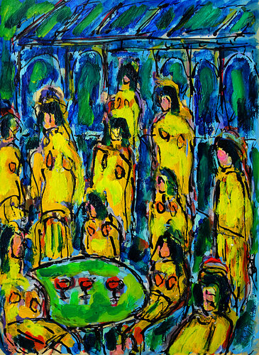 Grande tablée von Jean Mirre, Malerei kaufen auf Singulart