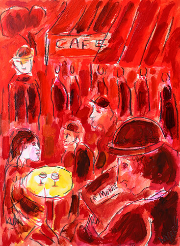 Café Le Monde von Jean Mirre, Malerei kaufen auf Singulart