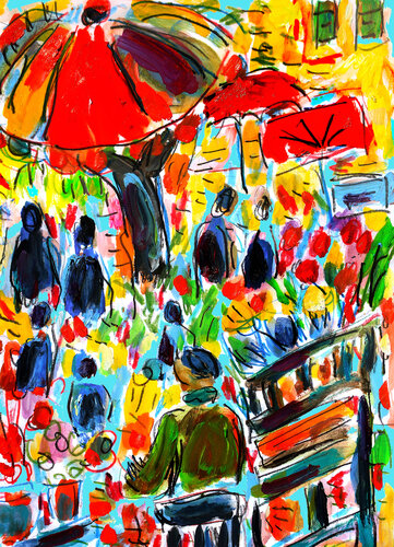 Marché aux fleurs par Jean Mirre, Peinture en vente sur Singulart