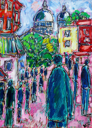 Turquoise Montmartre van Jean Mirre, Schilderij te koop op Singulart