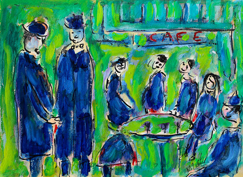 Bonheur Café, Paris von Jean Mirre, Malerei kaufen auf Singulart
