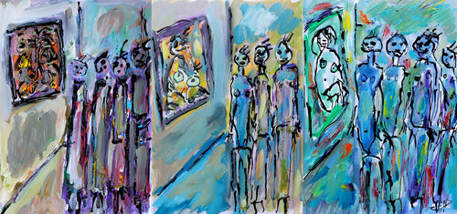 Le monde de l'Art di Jean Mirre, Pittura in vendita su Singulart