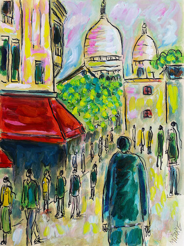 Montmartre et soleil van Jean Mirre, Schilderij te koop op Singulart