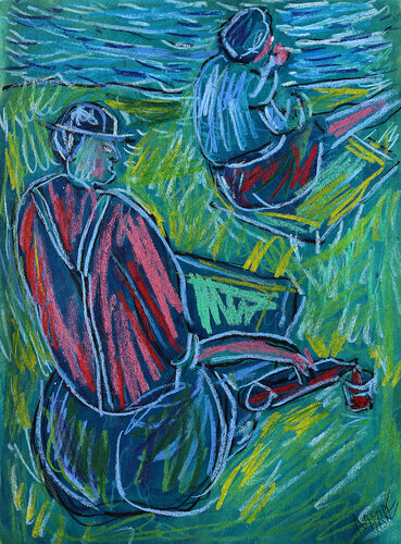 Au bord de l'eau di Jean Mirre, Pittura in vendita su Singulart