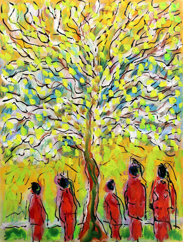 Arbre à palabres di Jean Mirre, Pittura in vendita su Singulart