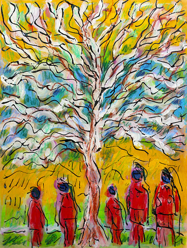 Arbre à palabres van Jean Mirre, Schilderij te koop op Singulart