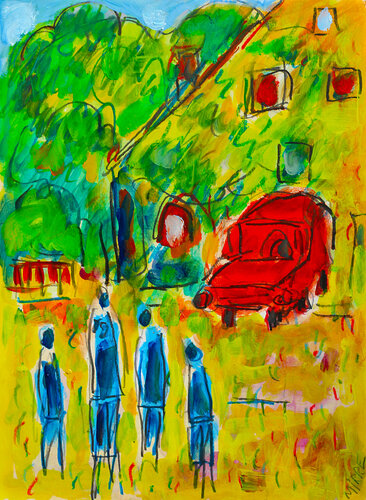 Pavillon de banlieue van Jean Mirre, Schilderij te koop op Singulart