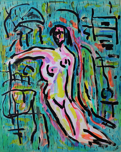 A hard rain par Jean Mirre, Peinture en vente sur Singulart