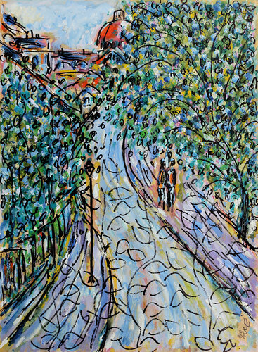 Joyeux Montmartre de Jean Mirre, Obra en papel a la venta en Singulart